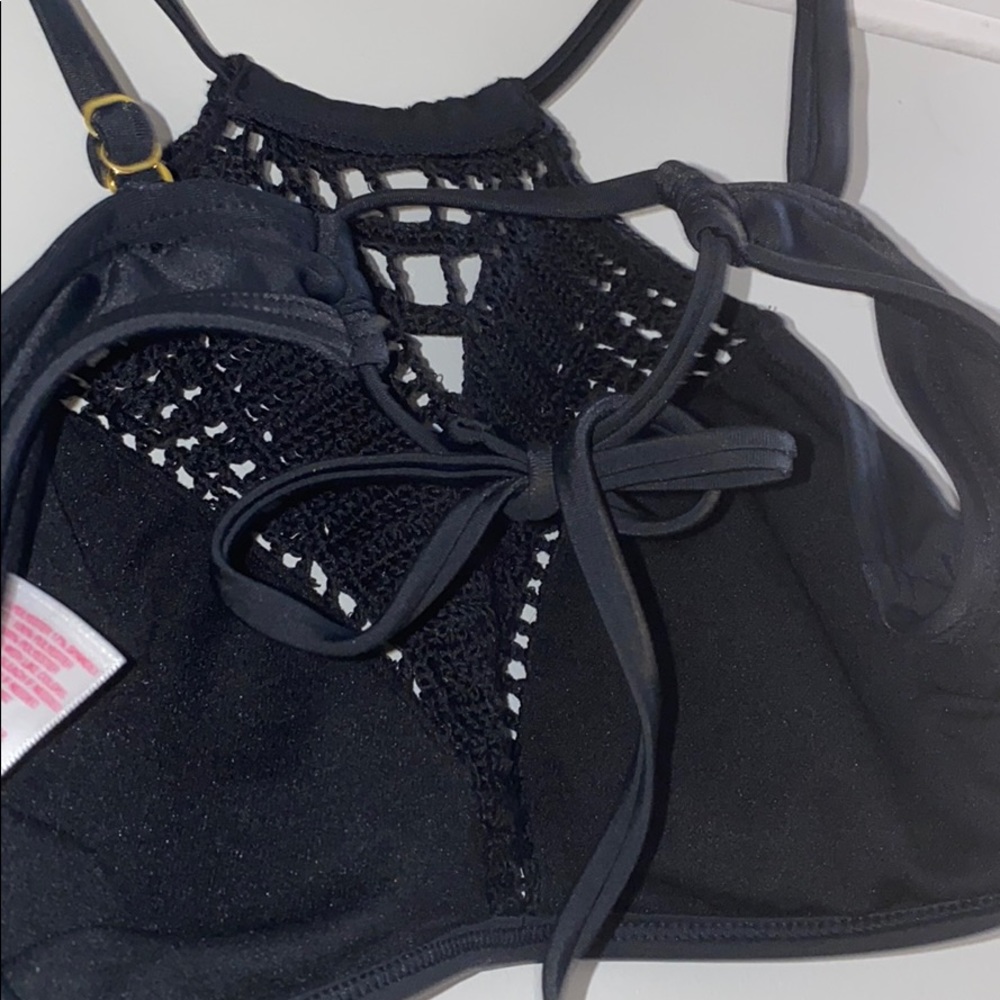 Black crochet bikini swim top - Picture 6 of 7